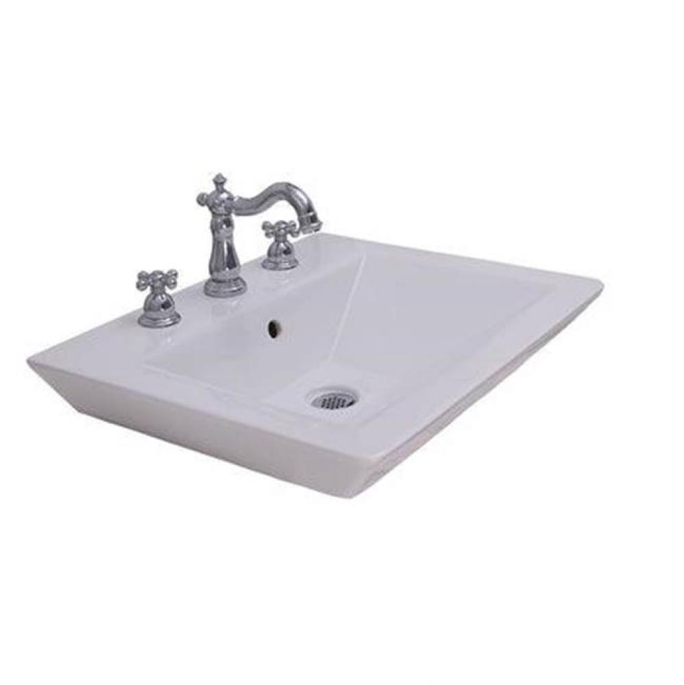 Opulence 23&apos;&apos; Wall-Hung Basin,White, Rect. Bowl, 4&apos;&apos; CS