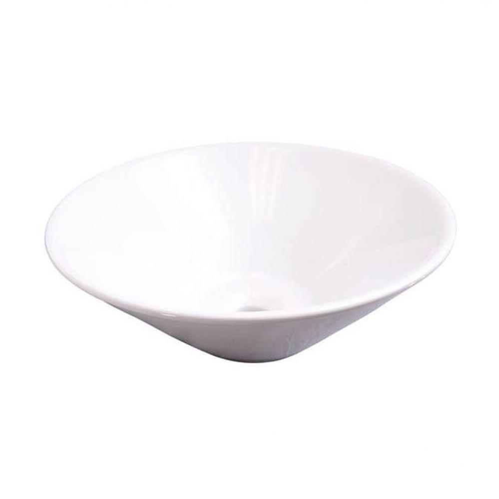 Dana Above Counter Basin 17&apos;&apos;,Oval, No Faucet Holes ,White