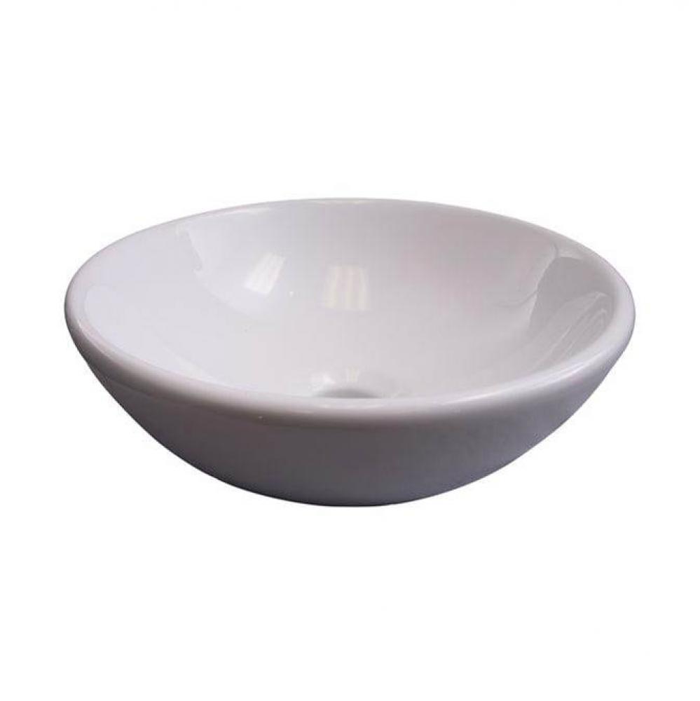 Essie Above Counter Basin11-1/4&apos;&apos; Oval,No Faucet Hole,WH
