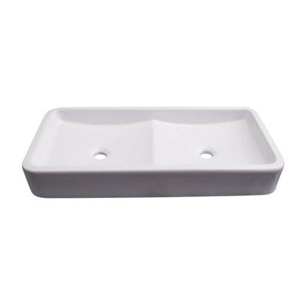 Rosalie Above Counter 31-1/2&apos;&apos;Dbl Bowl, 1 Fct Hole Each, WH