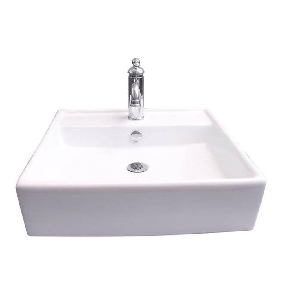 Markle Rect 20&apos;&apos; Wall Hung1 Faucet hole,Overflow, White