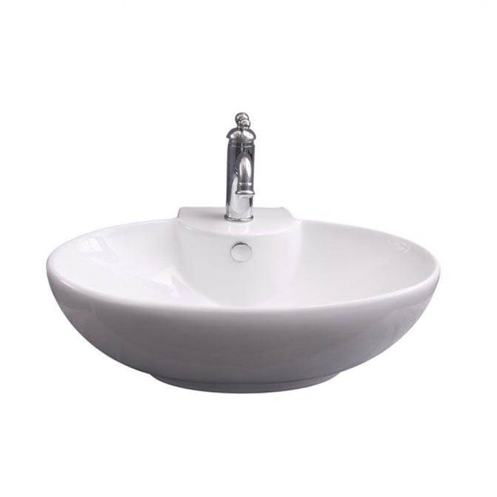 Boswell Oval Wall Hung 24&apos;&apos;,1 Faucet hole,Overflow, White