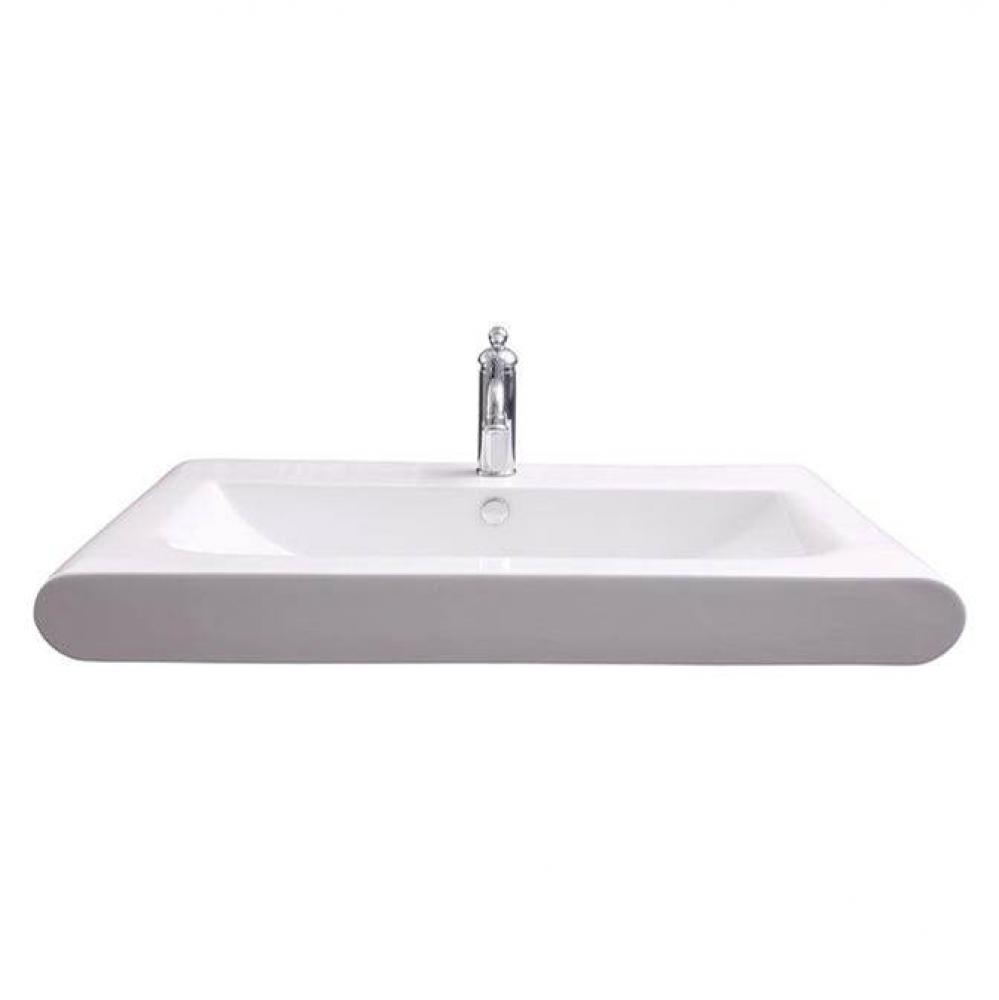 Tevis Rect 36&apos;&apos; Wall Hung,1 Faucet hole,Overflow, White