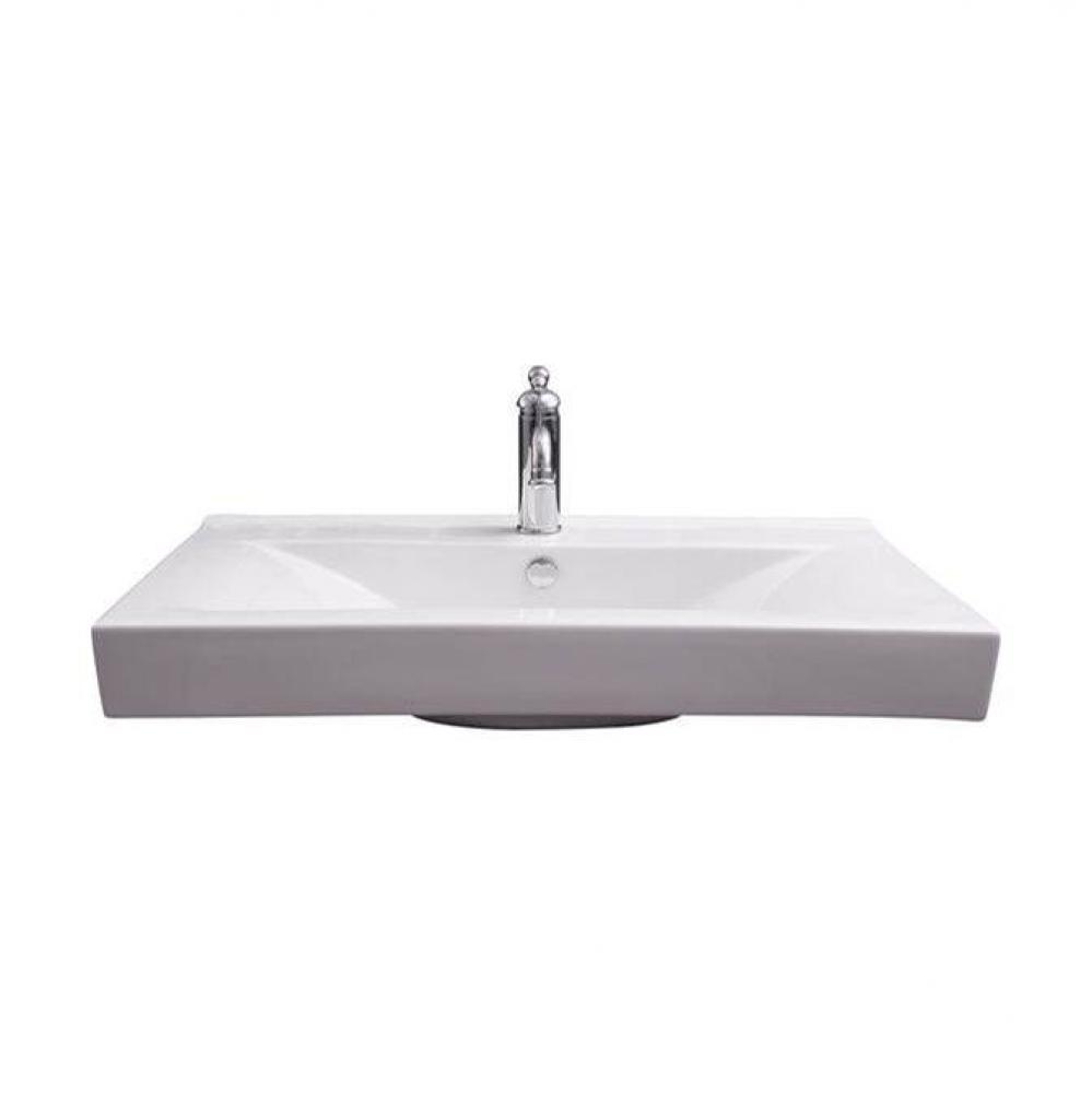 Twain Rect 32&apos;&apos; Wall Hung,1 Faucet hole,Overflow, White