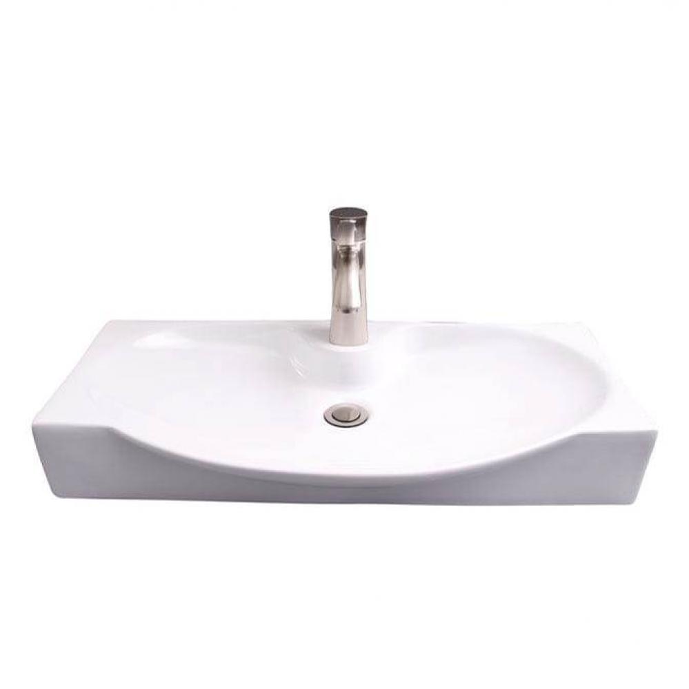Wallace Wall Hung 27&apos;&apos; Rect,Oval Basin,1 Faucet Hole,WH
