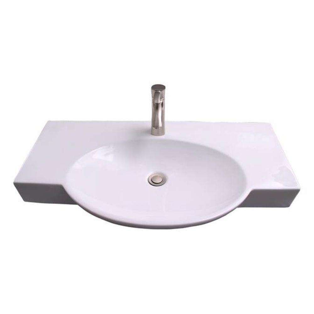 Waveland Wall Hung 34&apos;&apos; Rect,Oval Basin,1 Faucet Hole,WH