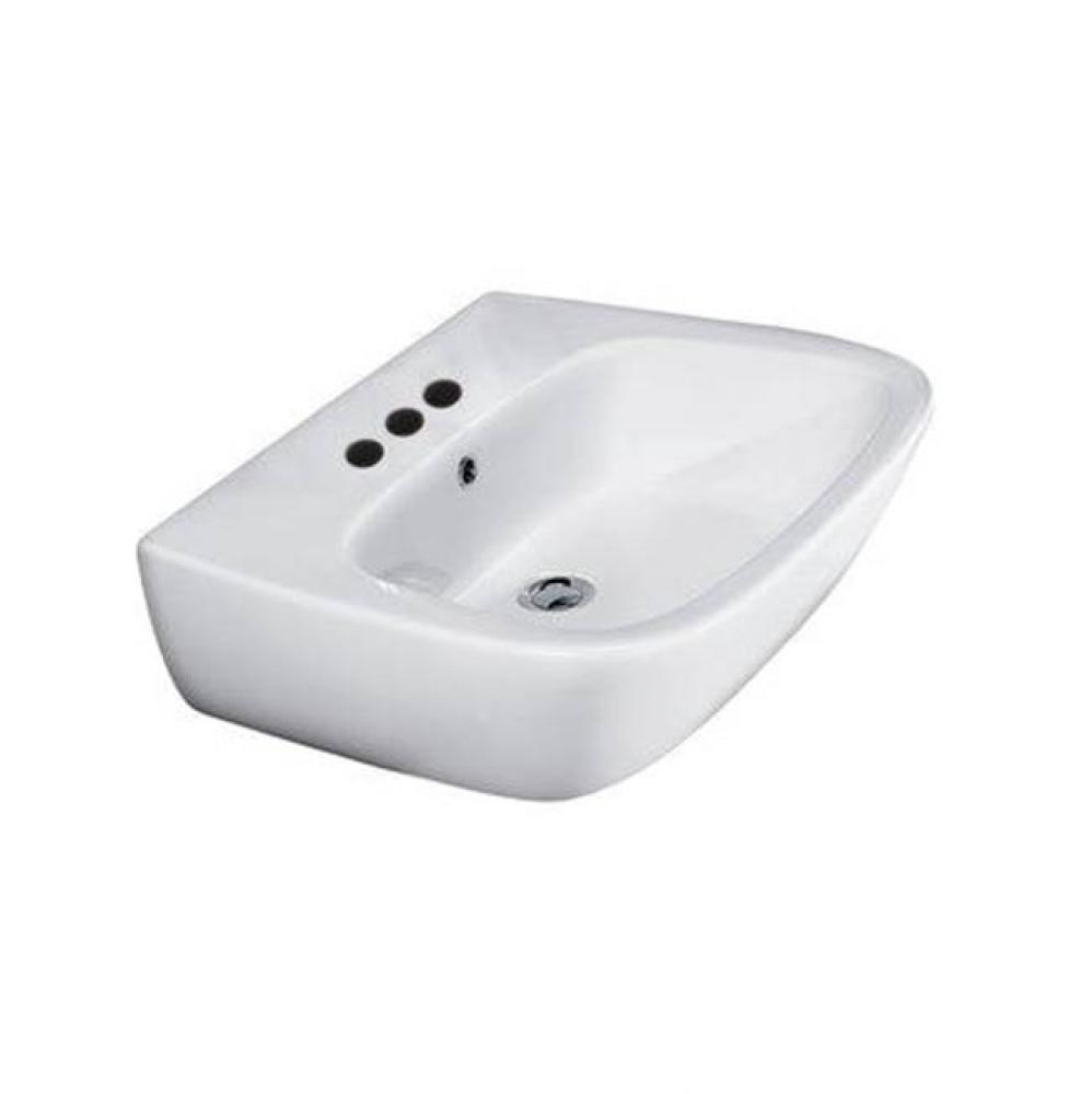 Elena 500 Wall-Hung Basin4&apos;&apos; Centerset, White