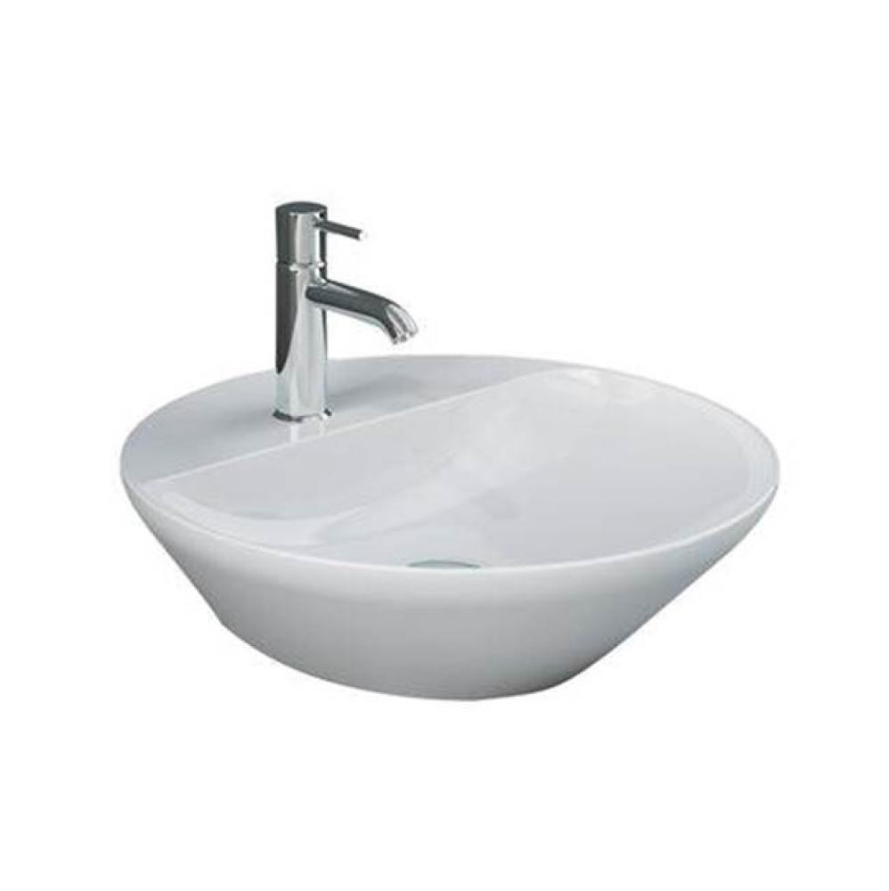 Variant 16-1/2&apos;&apos;x16-1/2&apos;&apos; RoundCounterTop Basin,1-Tap hole,WH