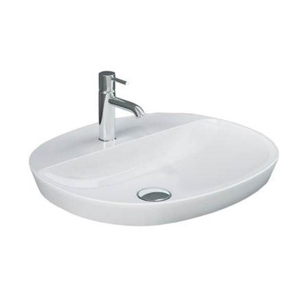 Variant 19-3/4&apos;&apos; x 16-1/2&apos;&apos; OvalDrop-In Basin,1-Hole W/Deck,WH