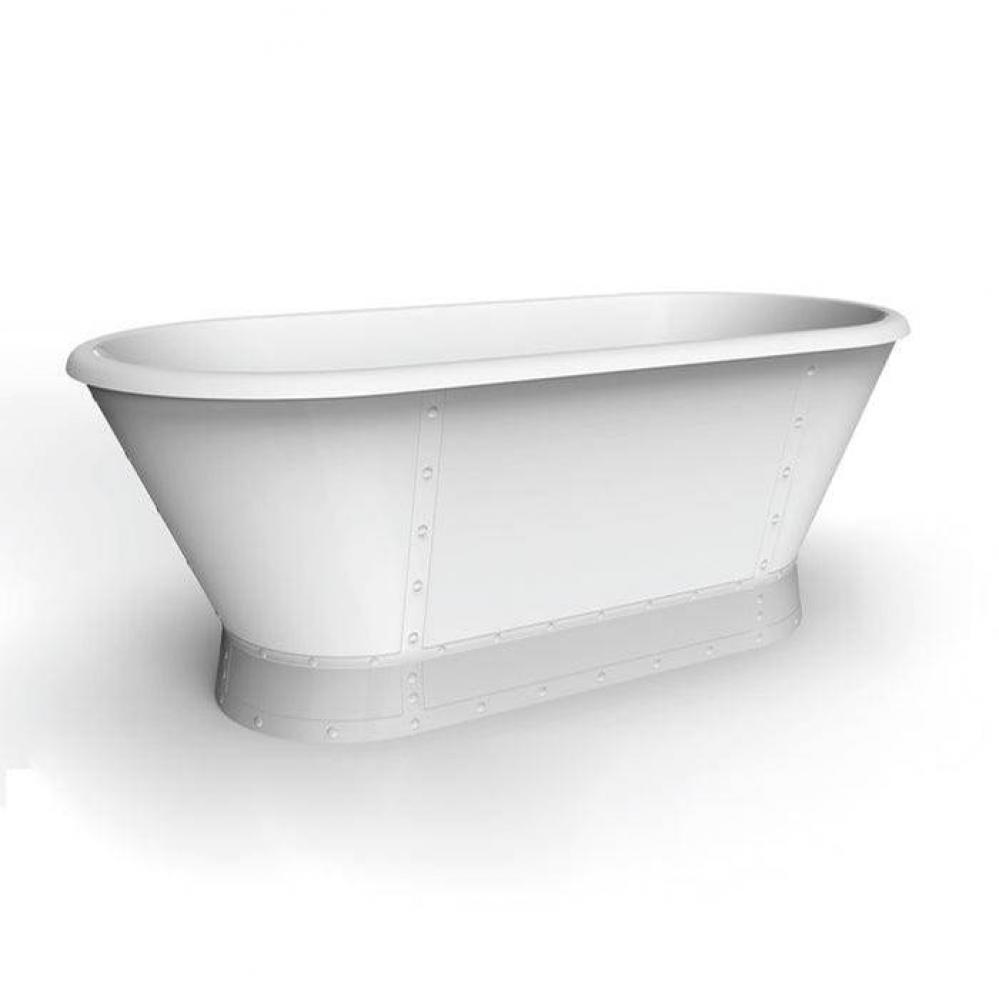 Corrigan 66&apos;&apos; Freestanding TubWH,Rolled Rim,Drain and OF BN