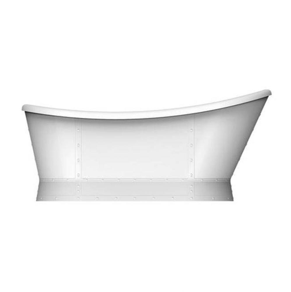 Milicent 66&apos;&apos; FreestandingSlipper Tub WH,Drain and OF MB