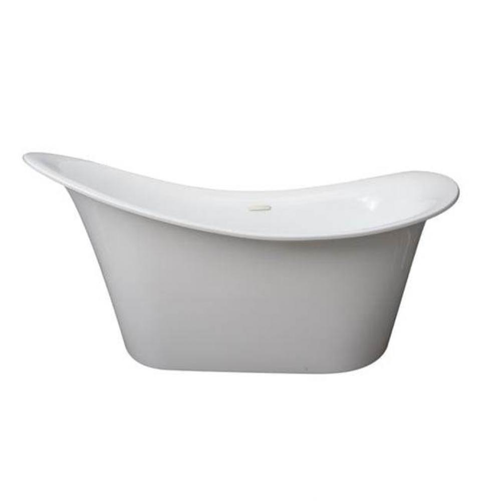 Maxine Freestanding AC SlipperTub 67&apos;&apos; WH, Internal Drain, BN