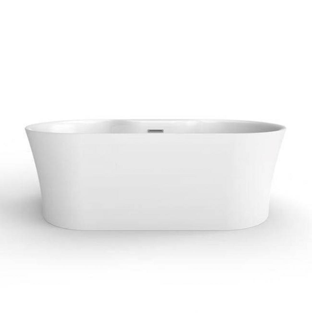 Olmos 59&apos;&apos;AC Tub W/Tap Deck,W/Internal drain-OF, White