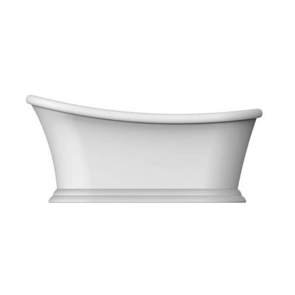 Mallory 68&apos;&apos; AC FreestandingTub WH,W/OF and Drain BN