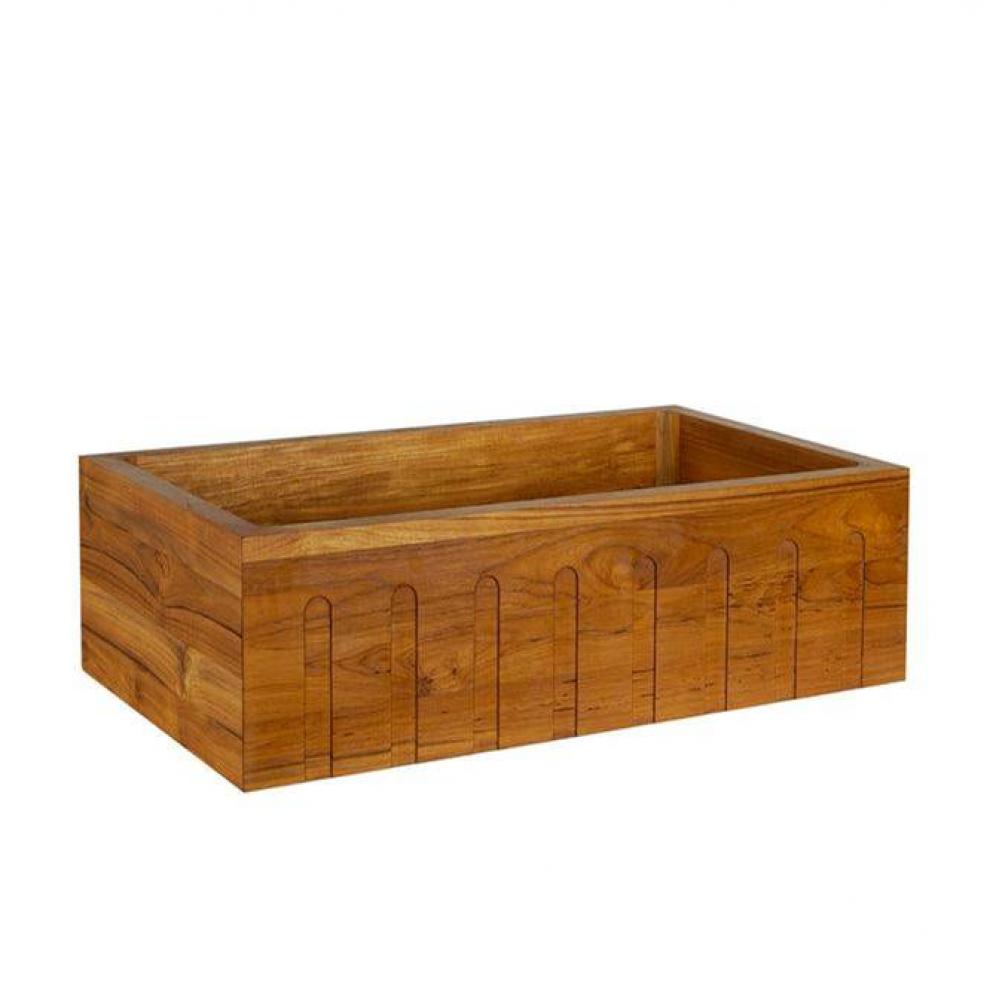 Biscay 33&apos;&apos; Single Bowl Farm Sink,Fluted Front, Teak