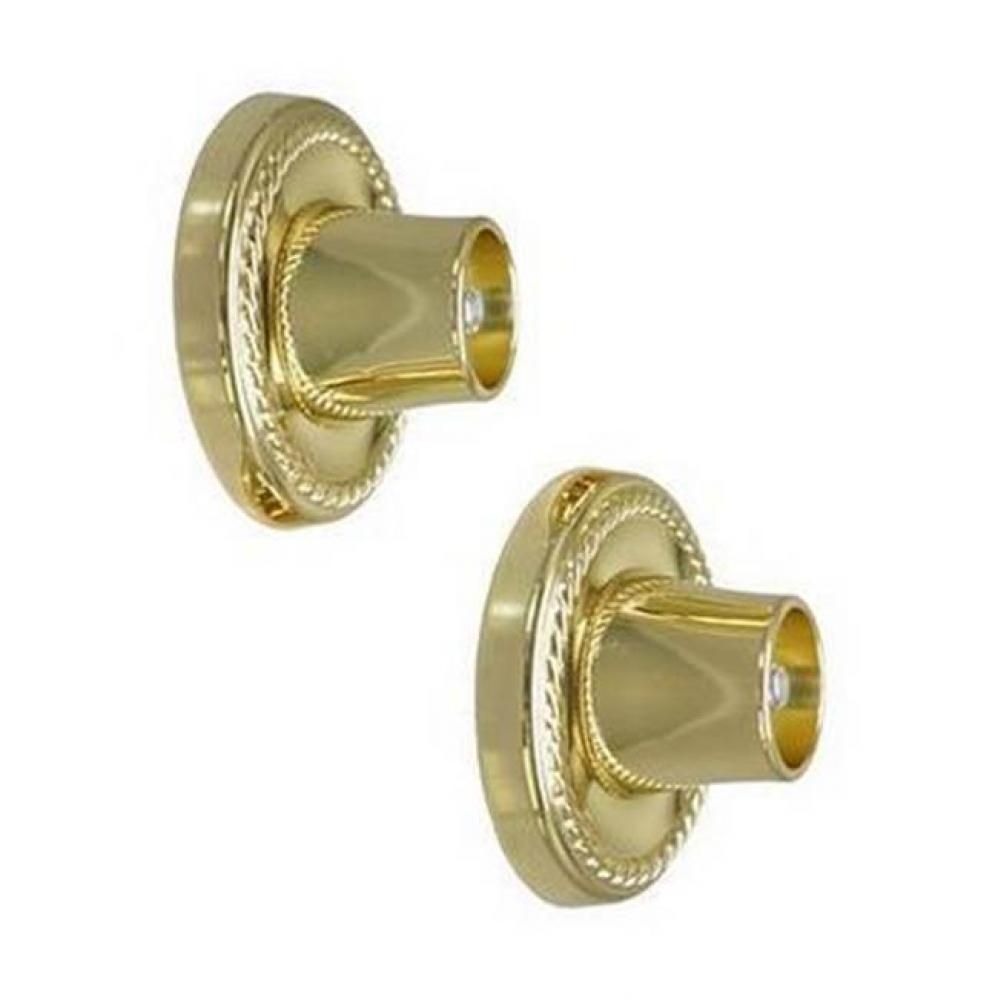 Decorative Round Flange 1&apos;&apos;,Pair, Polished Brass