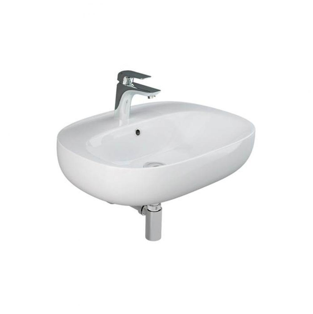 Illusion 600 Wall-Hung Basin With 1 Faucet Hole