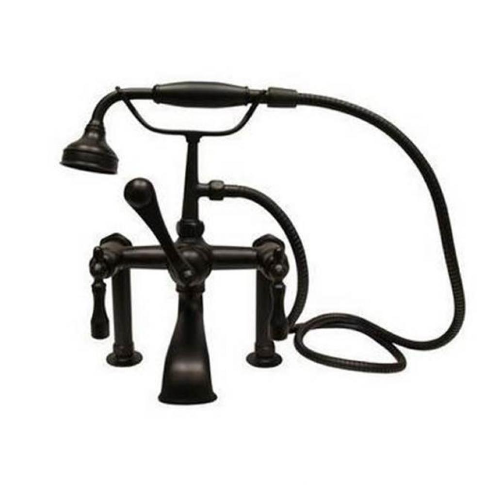 Elephant Spout,HndShwr,60&apos;&apos;HoseMounts,Mtl Lvr Hdls,Matt BL