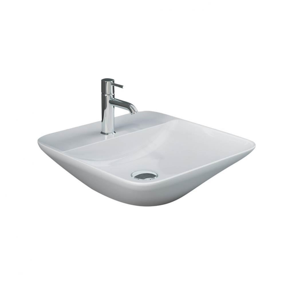 Variant 16-1/2&apos;&apos;x16-1/2&apos;&apos; SquareCounterTop Basin,1-Tap Hole,WH