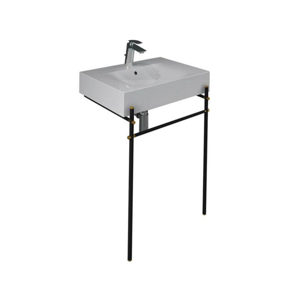 Des 610 Console 1-Faucet Hole With With Brass Stand, Black