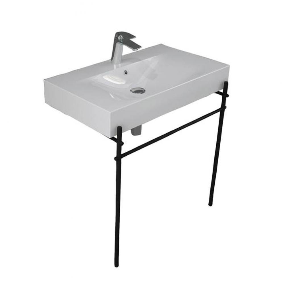Des 810 Console 1-Faucet Hole With With Brass Stand, Matt Black