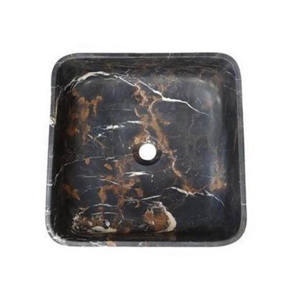 Maxton Square Sink, 15-3/4&apos;&apos;Honed King Gold Marble