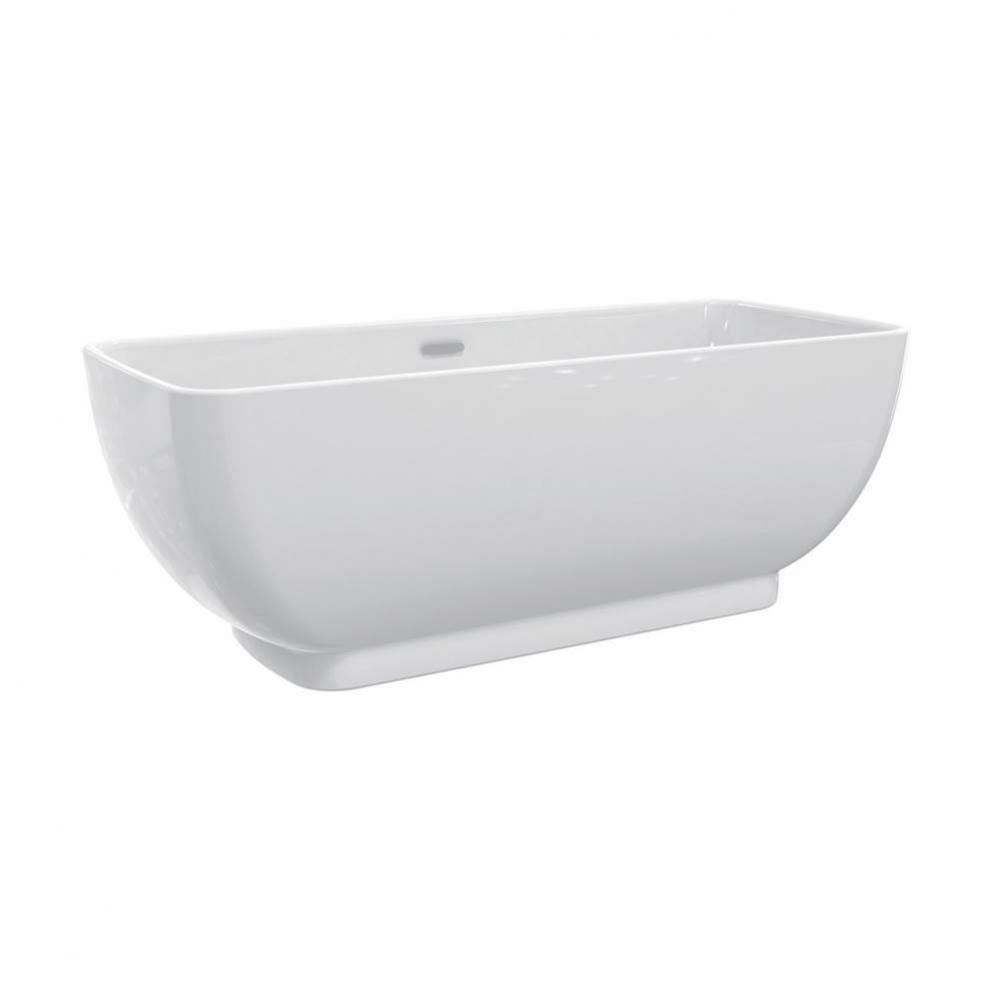 Sullivan Acrylic Rect Tub 67&apos;&apos;WH,W/OF and Drain Matt Black