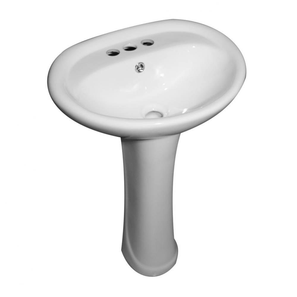 Ashley Basin Only For 4&apos;&apos; CCFaucet Hole, Overflow, White