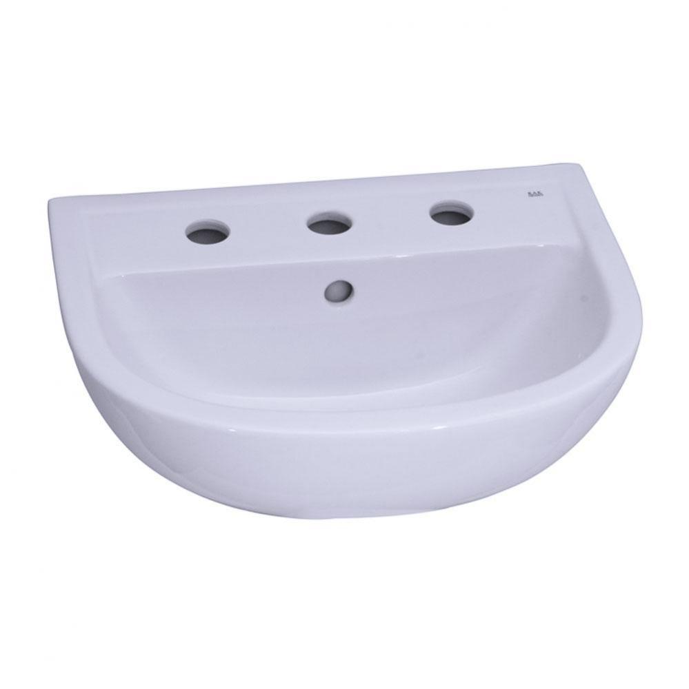 Compact 500 Ped Lav Basin8&apos;&apos; cc, White