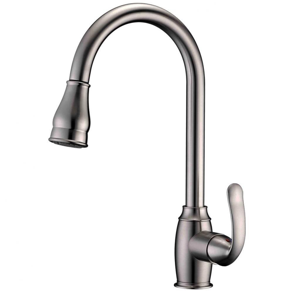 Bay Kitchen Faucet,Pull-OutSpray, Metal Lever Handles, BN