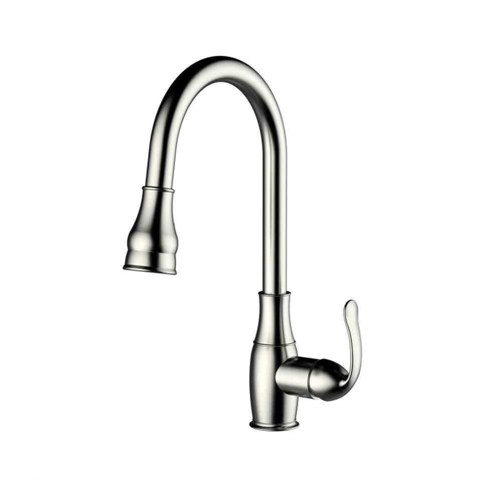 Caryl Kitchen Faucet,Pull-OutSpray, Metal Lever Handles, BN