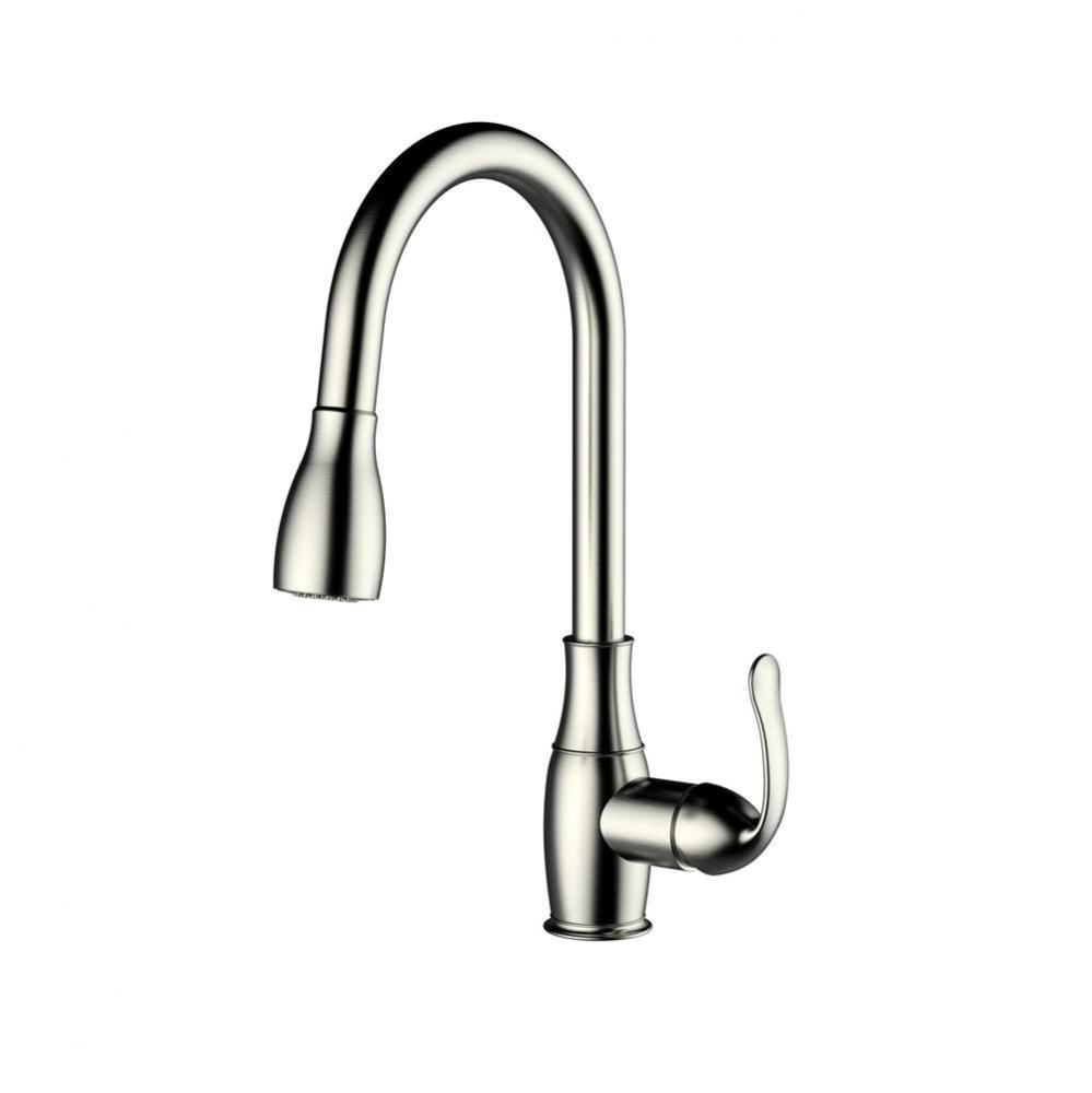 Cullen Kitchen Faucet,Pull-OutSpray, Metal Lever Handles, BN