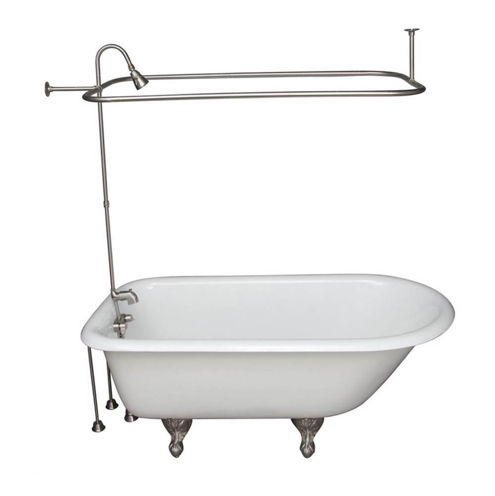 Tub Kit 60&apos;&apos; CI Roll Top,ShowerUnit, Supplies, Drain-BN