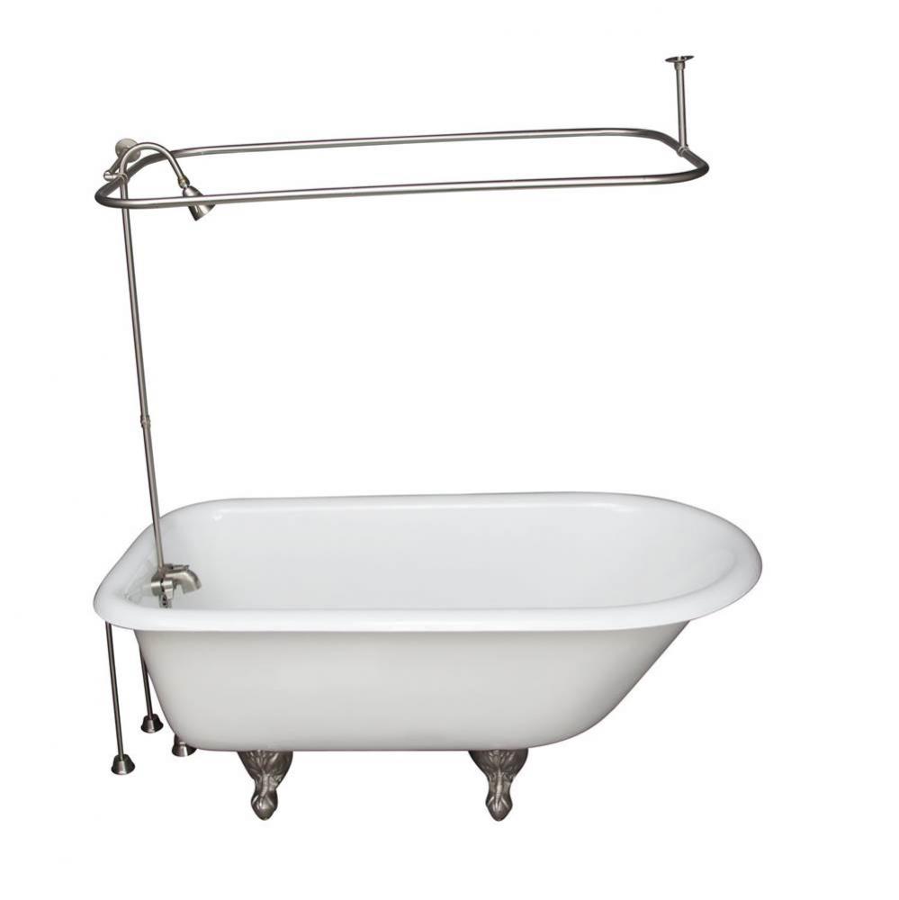 Tub Kit 55&apos;&apos; CI Roll Top,FillerShower Unit,Supplies, Drain-BN