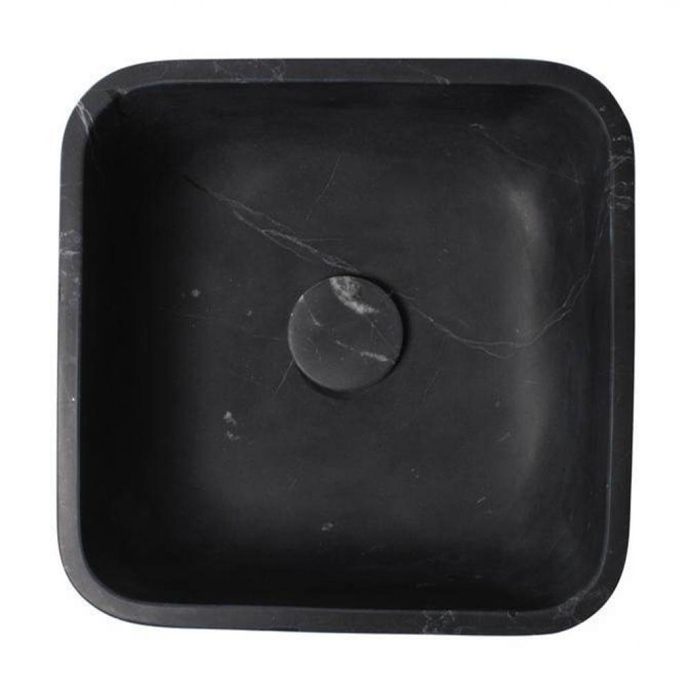 Maxton Square Sink, 15-3/4&apos;&apos;Honed Black Forest Marble