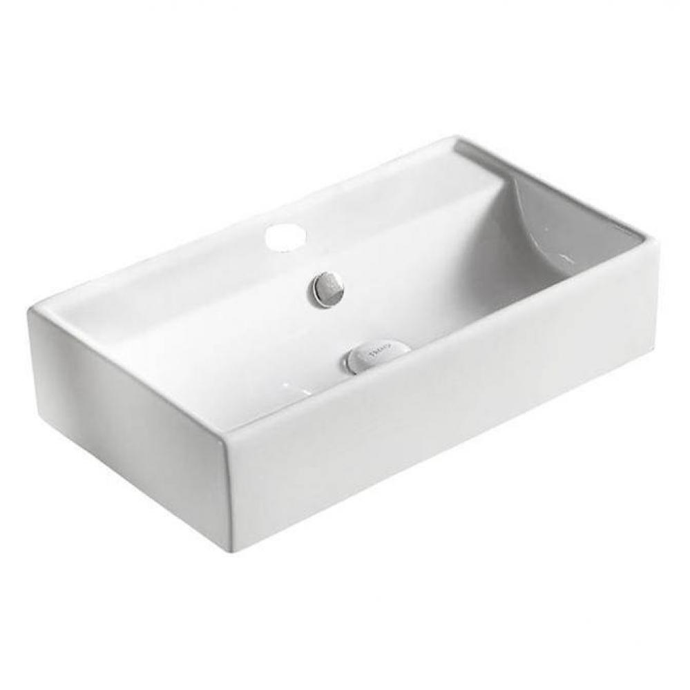Lyons Rect 22&apos;&apos; Wall Hung1 Faucet hole, Overflow,White