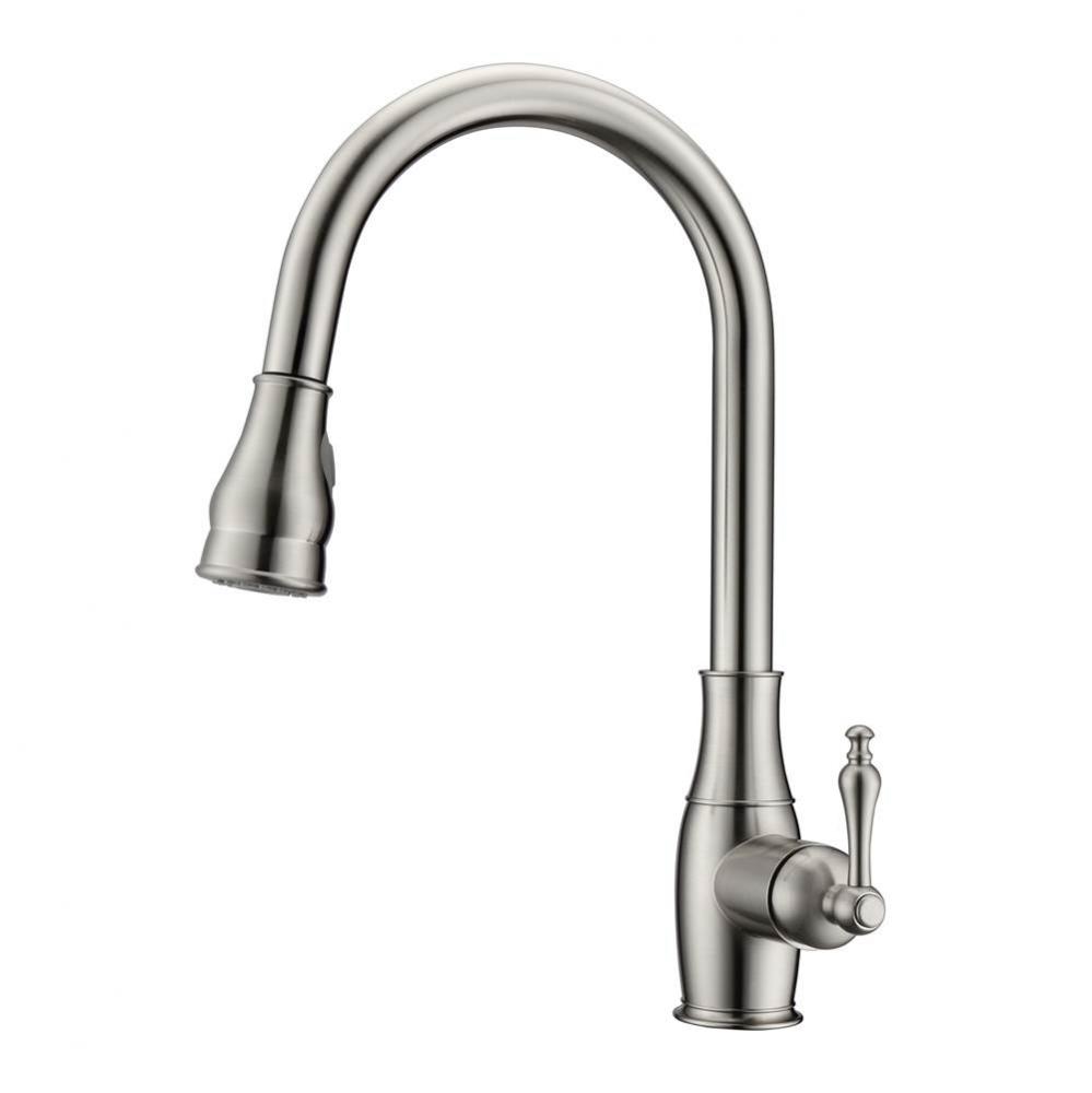 Caryl Kitchen Faucet,Pull-OutSpray, Metal Lever Handles, BN