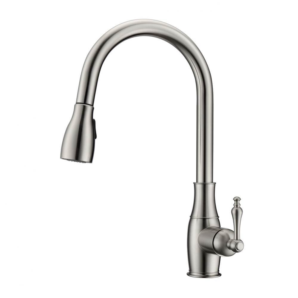 Cullen Kitchen Faucet,Pull-OutSpray, Metal Lever Handles, BN