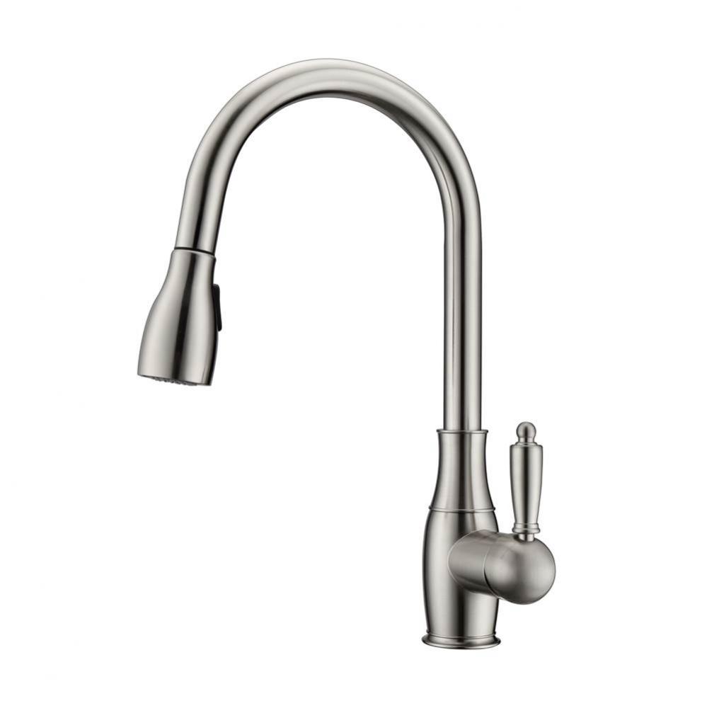 Cullen Kitchen Faucet,Pull-OutSpray, Metal Lever Handles, BN