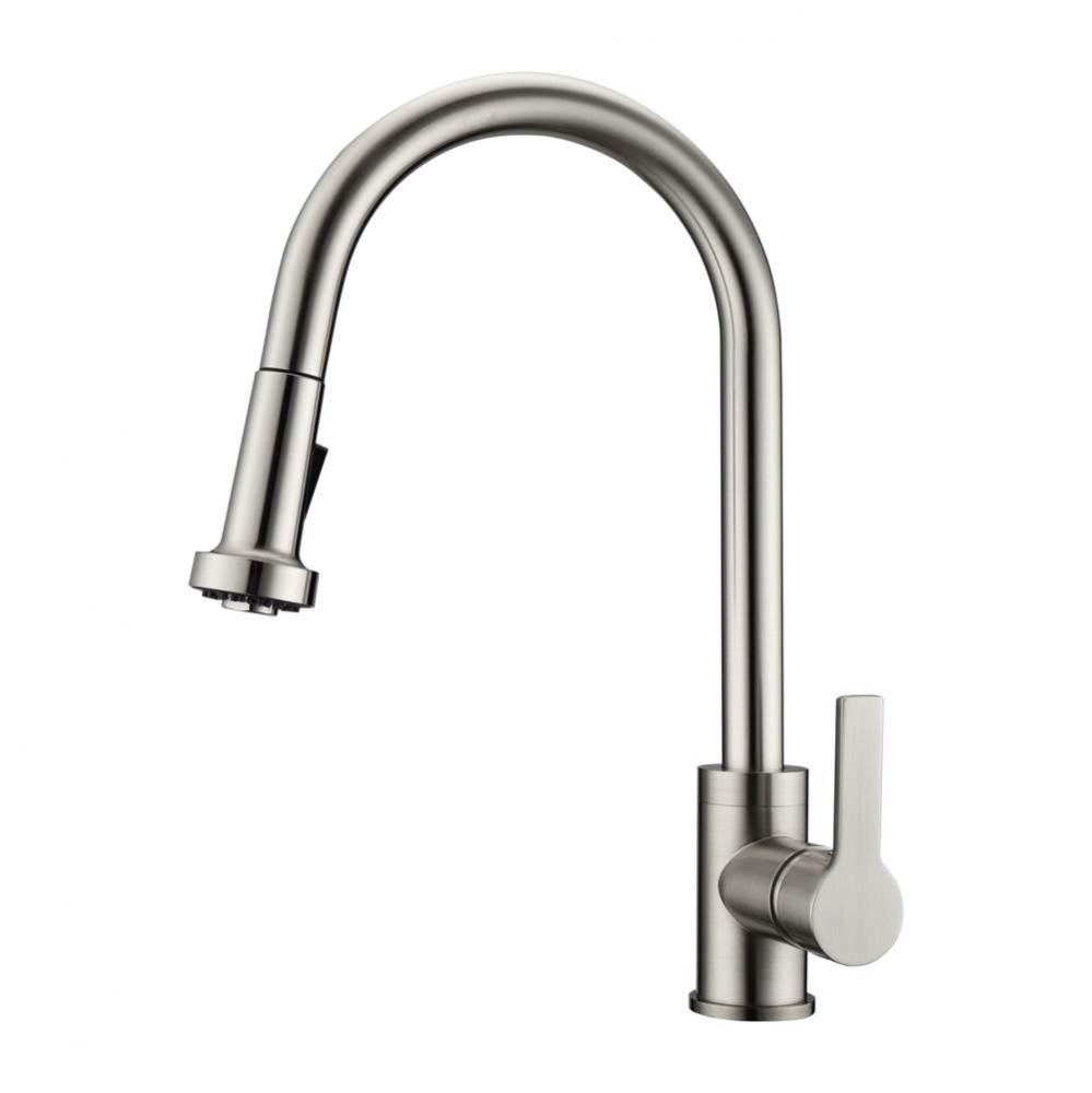 Fairchild Kitchen Faucet,Pull-out Spray, Metal Levr Hndls,BN
