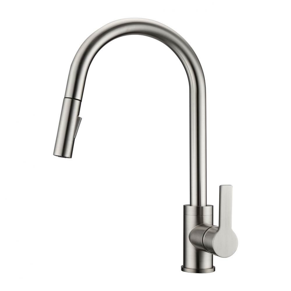 Fenton Kitchen Faucet,Pull-outSpray, Metal Lever Handles,BN