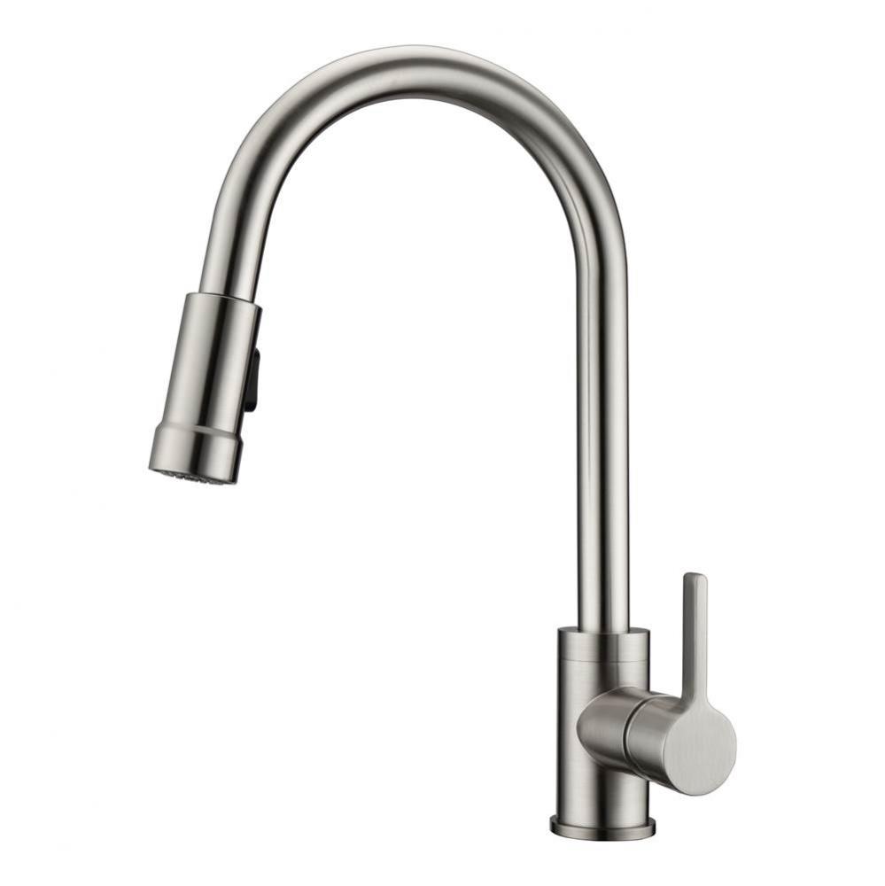 Firth Kitchen Faucet,Pull-outSpray, Metal Lever Handles,BN