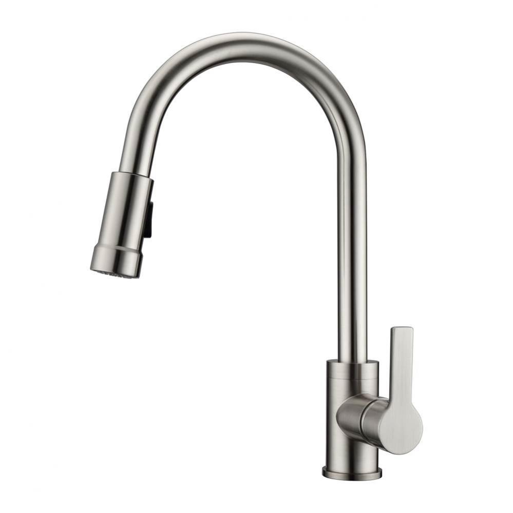 Firth Kitchen Faucet,Pull-outSpray, Metal Lever Handles,BN