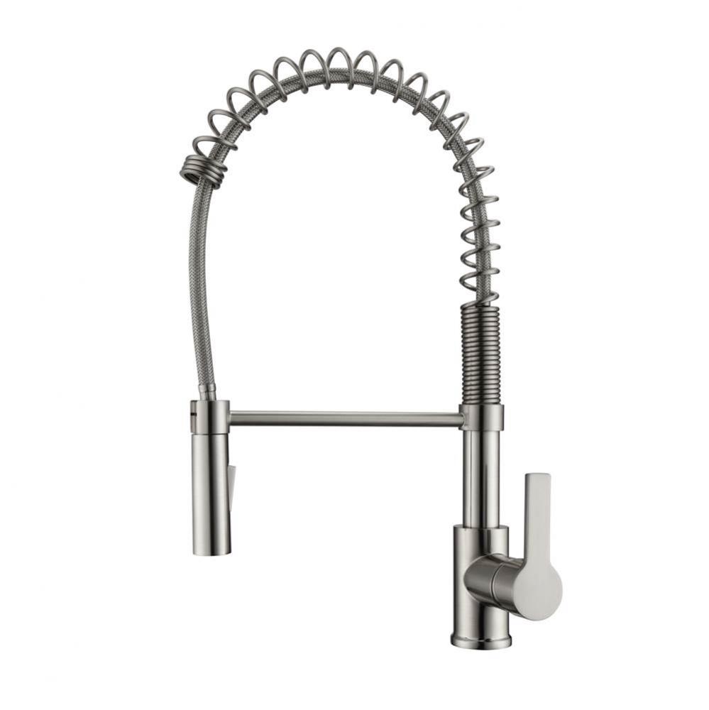 Nakita Kitchen Faucet,Pull-outSpray, Metal Lever Handles,BN