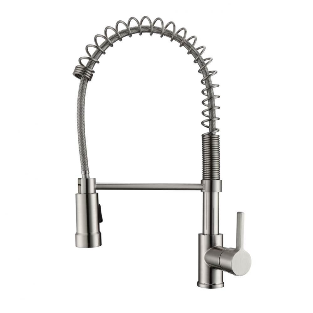 Nueva Kitchen Faucet,Pull-outSpray, Metal Lever Handles,BN