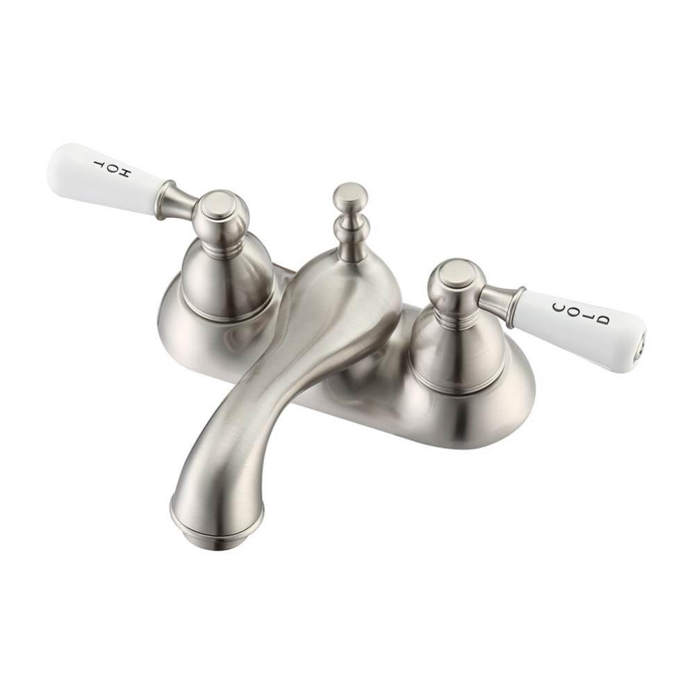 Donata 4&apos;&apos;cc Lav Faucet, Nohoses, Por Lever Handles, BN