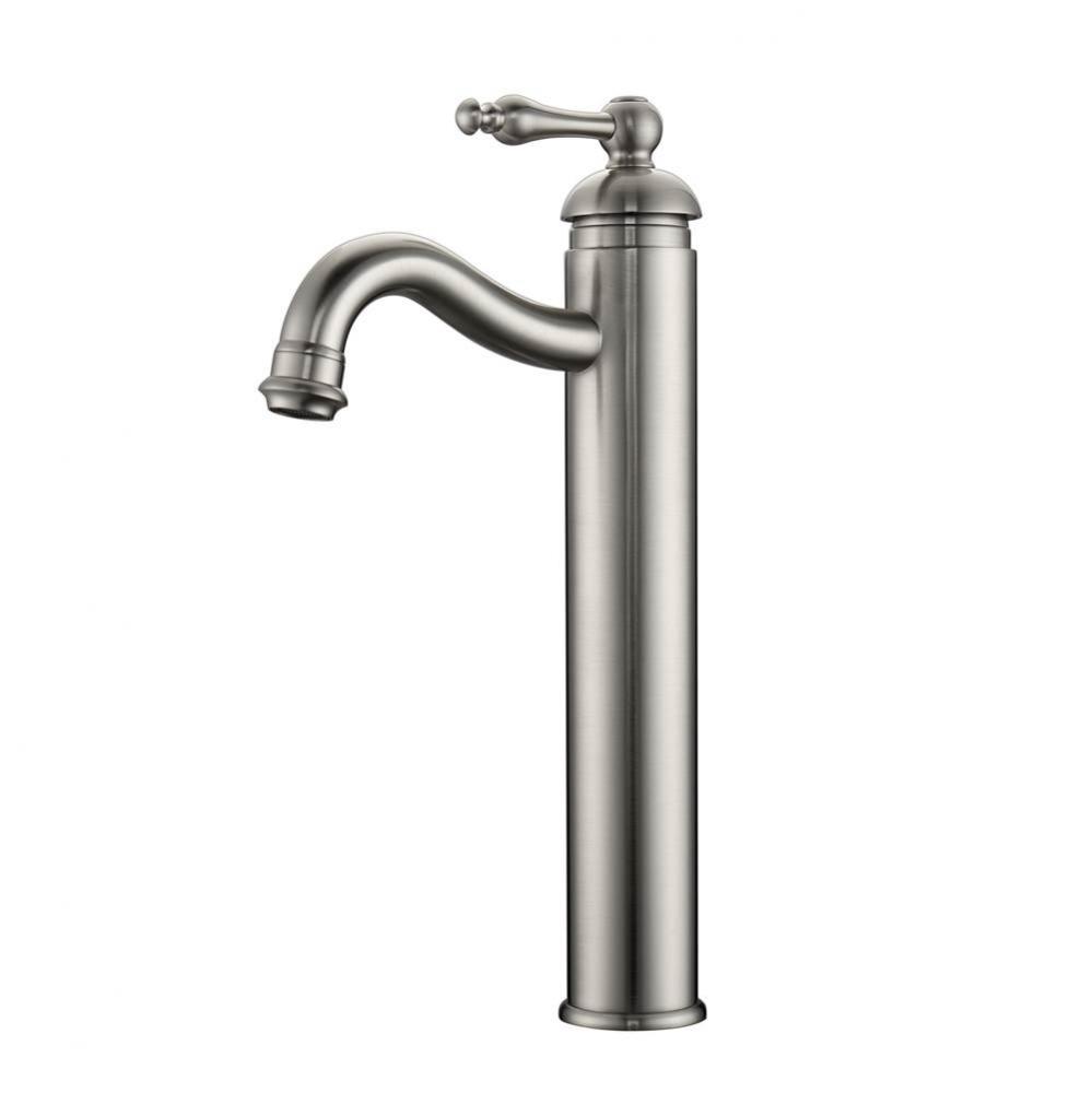 Afton Single Handle VesselFaucet with Hoses, BN