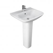 Barclay B/3-1111WH - Eden 520 Ped Lav Basin Only1-Hole, White