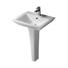 Barclay B/3-368WH - Opulence 23'' Basin, WhiteRect. Bowl, 8'' WS