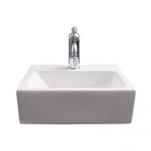 Barclay 4-9060WH - Linden Rect 16-3/4'' Wall Hung1 Faucet hole, White